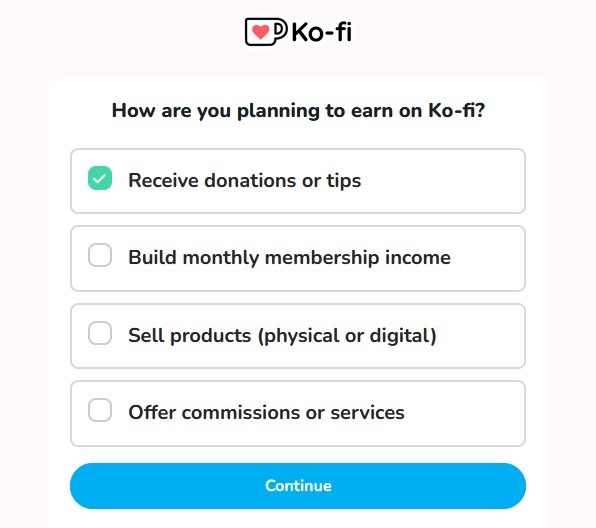 Möglichkeiten von KoFi, Produkte anzubieten oder Webseiteneinnahmen zu generieren